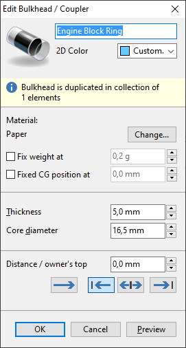 SpaceCAD bulkhead/coupler dialog