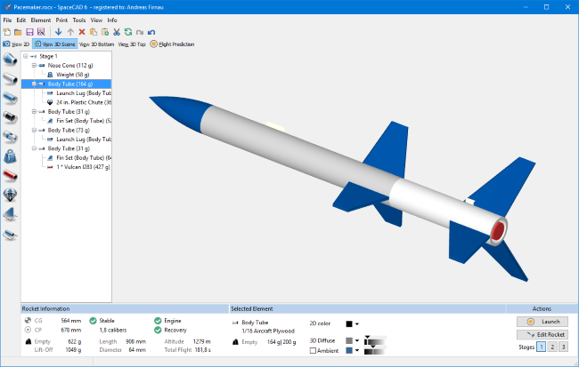 Spacecad Model Rocket Design Software